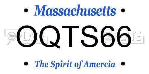 OQTS66 Massachusetts License Plate