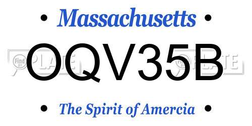 OQV35B Massachusetts License Plate