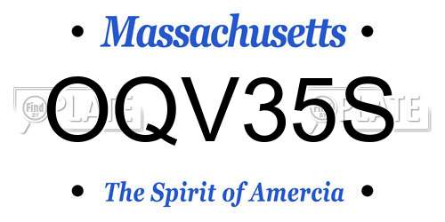 OQV35S Massachusetts License Plate