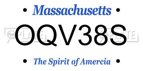 OQV38S Massachusetts License Plate