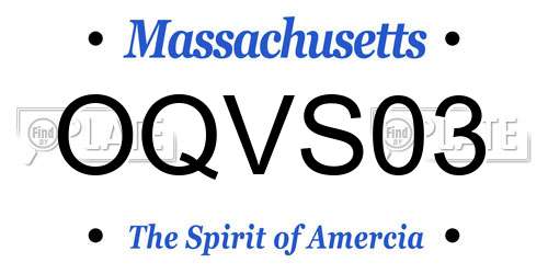 OQVS03 Massachusetts License Plate