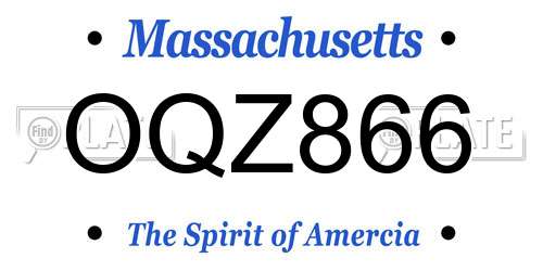 OQZ866 Massachusetts License Plate