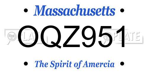 OQZ951 Massachusetts License Plate
