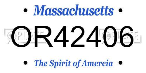 OR42406 Massachusetts License Plate