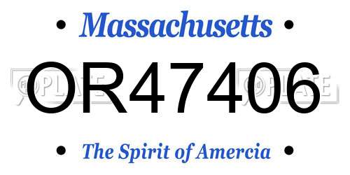 OR47406 Massachusetts License Plate
