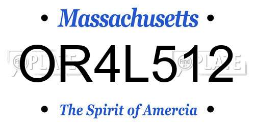 OR4L512 Massachusetts License Plate