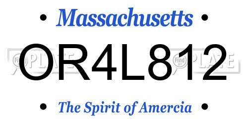 OR4L812 Massachusetts License Plate