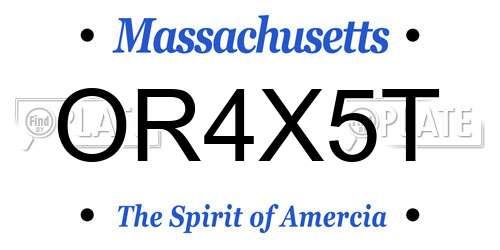 OR4X5T Massachusetts License Plate