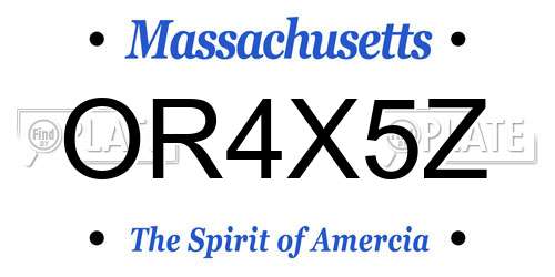 OR4X5Z Massachusetts License Plate