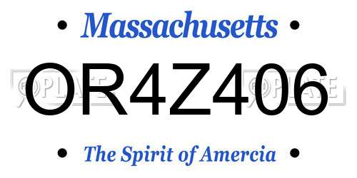 OR4Z406 Massachusetts License Plate