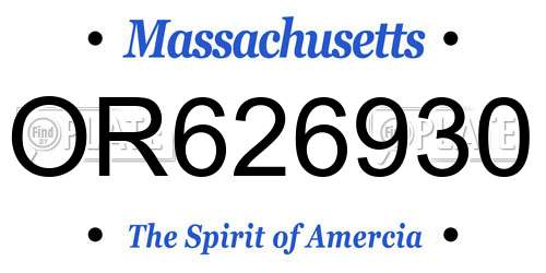 OR626930 Massachusetts License Plate