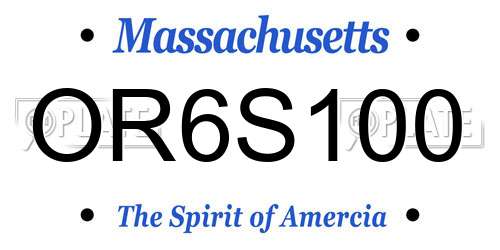 OR6S100 Massachusetts License Plate