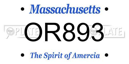 OR893 Massachusetts License Plate