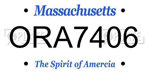 ORA7406 Massachusetts License Plate