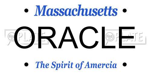 ORACLE Massachusetts License Plate