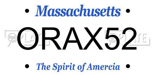 ORAX52 Massachusetts License Plate