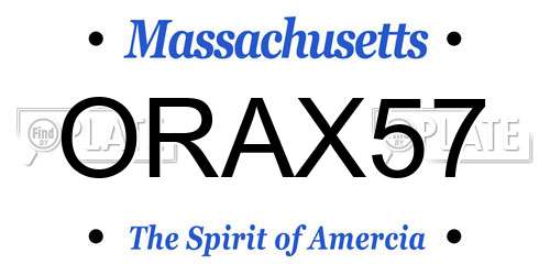 ORAX57 Massachusetts License Plate