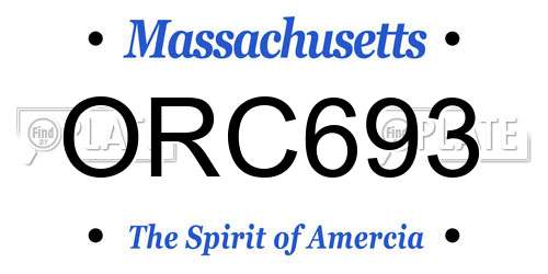 ORC693 Massachusetts License Plate