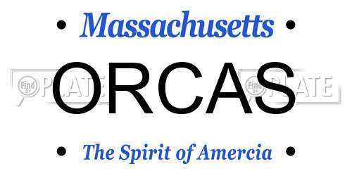 ORCAS Massachusetts License Plate