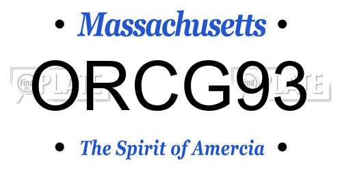 ORCG93 Massachusetts License Plate