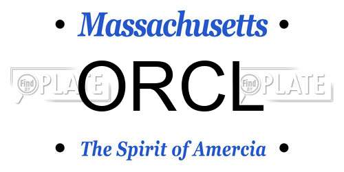 ORCL Massachusetts License Plate