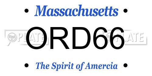 ORD66 Massachusetts License Plate
