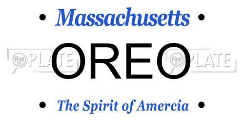 OREO Massachusetts License Plate
