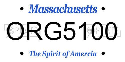 ORG5100 Massachusetts License Plate