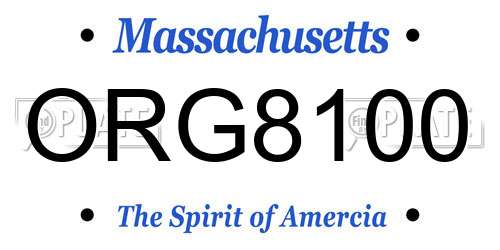 ORG8100 Massachusetts License Plate