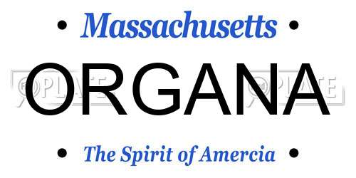 ORGANA Massachusetts License Plate