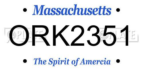 ORK2351 Massachusetts License Plate