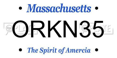ORKN35 Massachusetts License Plate