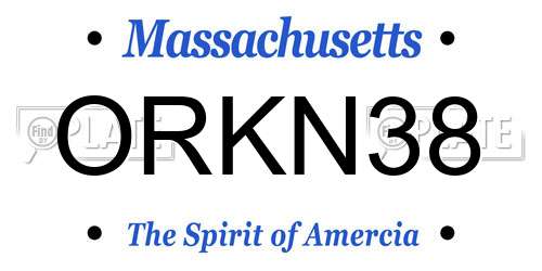 ORKN38 Massachusetts License Plate