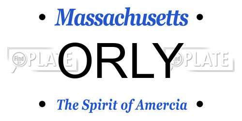 ORLY Massachusetts License Plate