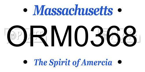 ORM0368 Massachusetts License Plate