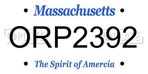ORP2392 Massachusetts License Plate