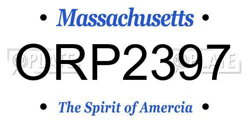 ORP2397 Massachusetts License Plate