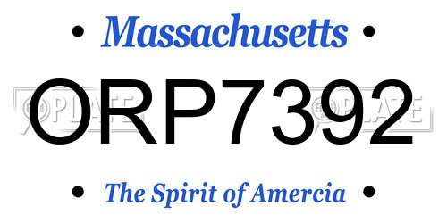 ORP7392 Massachusetts License Plate