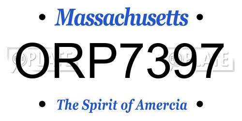 ORP7397 Massachusetts License Plate