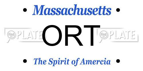 ORT Massachusetts License Plate