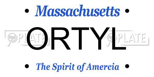 ORTYL Massachusetts License Plate