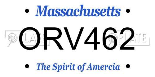 ORV462 Massachusetts License Plate