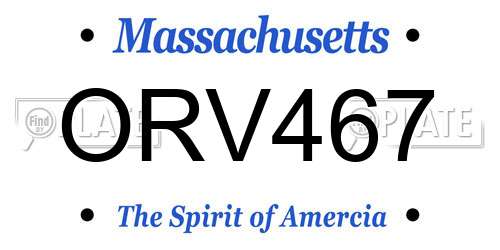 ORV467 Massachusetts License Plate
