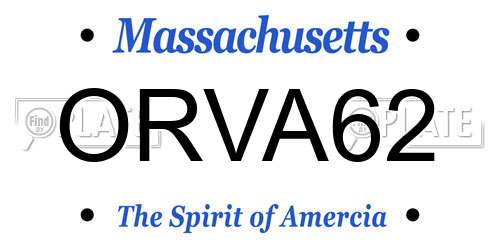 ORVA62 Massachusetts License Plate