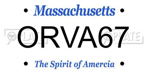 ORVA67 Massachusetts License Plate