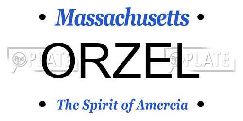ORZEL Massachusetts License Plate