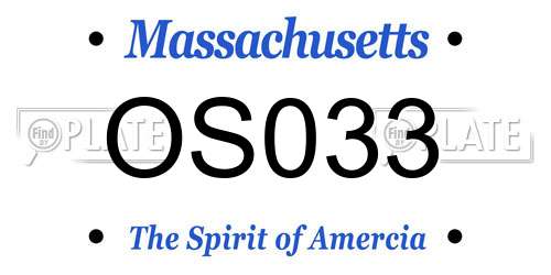 OS033 Massachusetts License Plate