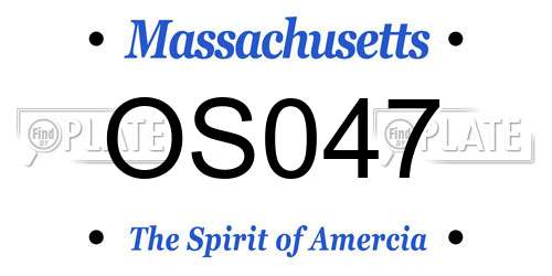 OS047 Massachusetts License Plate