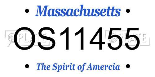OS11455 Massachusetts License Plate