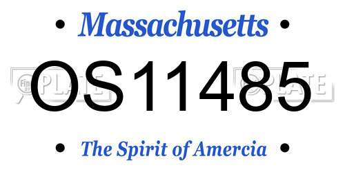 OS11485 Massachusetts License Plate